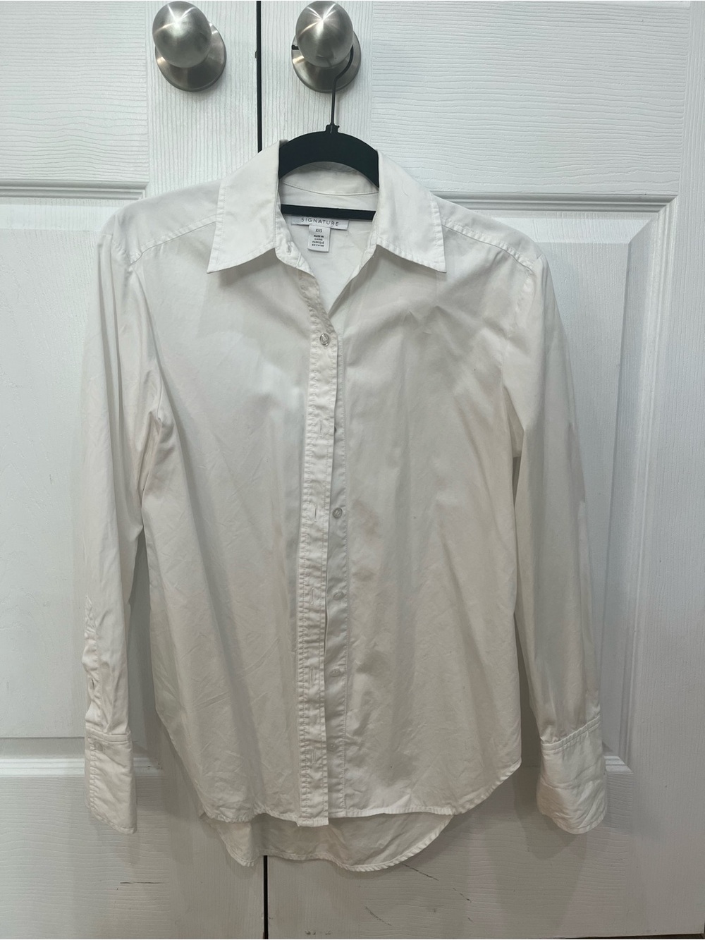 Nordstrom White Long-Sleeve Button-Up Shirt